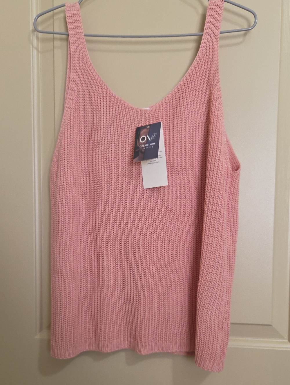 Ocen & Vine Tank Top  Ocean & Vine clothing Blush Pink Knit Tank